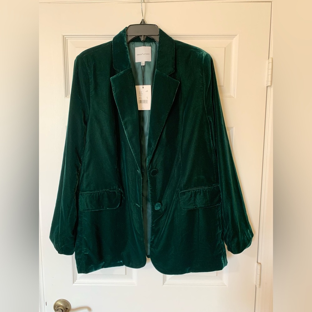 Gibson Latimer Emerald Green Velvet Blazer Classic Fit Size XL Cocktail‎ Holiday